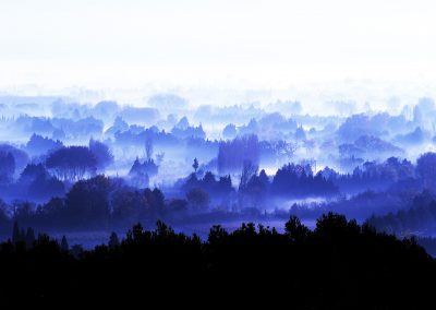 Pays des Sorgues dans la brume, Provence (réf. P099)